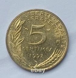 5 cent coin, year 1997, French Republic Marianne Very rare