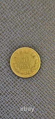 50 Bani 1876 Romania Very Rare Silver