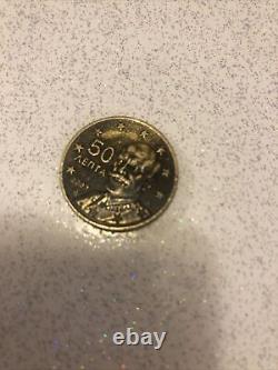 50 Cent Coin Very Rare Greek Coin 2002 Not Cher