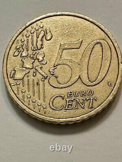 50 Euro Cent Coin 2002 Greece with F Very Rare