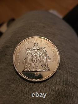 50 francs silver 1980 very good condition rare uncirculated very good condition