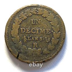 #9948 A Refrappe Decime Of The 2 Decimes An5 R Orléans Ttb Very Rare And Beautiful Exemp