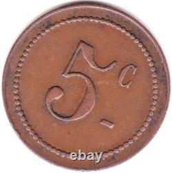 Algeria Souk-Ahras, Vaccaro Canteen, 5 cents, missing in Lecompte, Very Rare