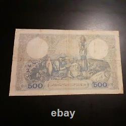Algerie Banknote/ticket Tres Rare 500 Frzncs 1938