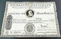 Assignat A Back 200 Pounds In 1790 Very Rare