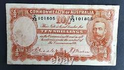 Australia 10 Shillings Note 1936/39 Pick-21 Very Rare