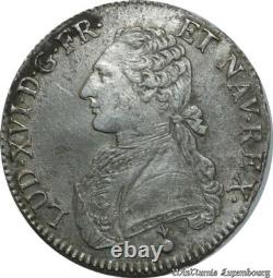 B1504 France Very Rare Ecu Louis XVI 1789 AA Metz Silver - Make offer