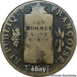 B8570 Very Rare France Convention 1/2 Sol Balances 1793 H La Rochelle F Offer