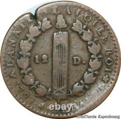 B9080 Very Rare France 12 Deniers Louis XVI François! Year 4! 1793 L Bayonne
