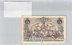 Banknote Belgium 5 F Francs 29.12.1918 Very Rare State Of Conservation