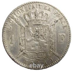 Belgium 1 Franc 1869 Open O Variety, Leopold II. Unpublished, Very Rare