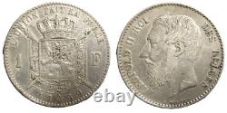 Belgium 1 Franc 1869 Open O Variety, Leopold II. Unpublished, Very Rare