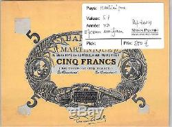Billet Uniface From Martinique Race 5 Francs Nd Avers Very Rare