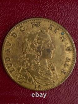 Brass token LOUIS XV Chamber of Coins 1721 very rare bust