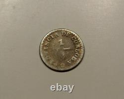 CORDOBA(ARGENTINA) RARE HALF REAL 1853 very difficult to find condition
