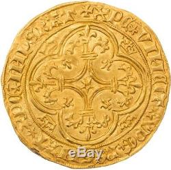 Charles VI Golden Shield With The Crown Saint-quentin Very Rare Superb Large Blank
