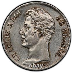 Charles X 1 Franc 1825 La Rochelle Superb PCGS AU Detail very rare