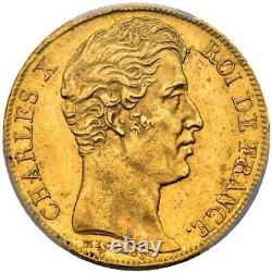 Charles X 20 Francs Gold 1827 Paris Splendid Pcgs Ms63 Very Rare Quality
