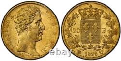 Charles X 20 Francs or 1826 Perpignan PCGS XF45 Very beautiful rare specimen