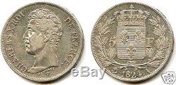 Charles X 5 Francs Silver 1824 In Paris Very Rare