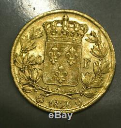 Charles X Found Rare 20 Francs Or 1826 Apc + Q 4538 Exempl