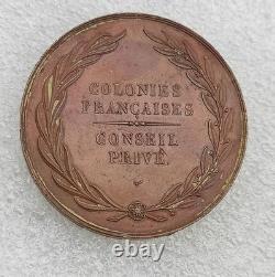 Charles X Medal 1827 French Colonies Private Council Very Rare