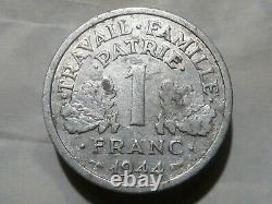 Cira (106)(2) 1 Franc State Francais 1944 C (small C) Tres Rare