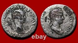 Claude and Agrippina Denarius Rome, VERY RARE R2 350DCL1