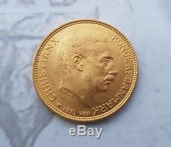 Coin 20 Kroner Gold 1915 Denmark Christian X Rare And Very Good Quality
