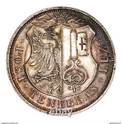 Coin Argent Rare Canton Of Geneva 5 Francs 1848 Very Rare 1176 Examples