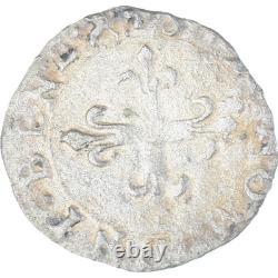 Coin, France, Charles IX, Liard, 1574, Lyon, Very rare, TB+, Billon