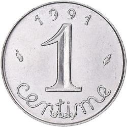 Coin, France, Ear of wheat, Centime, 1991, Paris, Very rare, UNC, Stainless steel