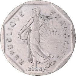 Coin, France, Sower, 2 Francs, 1991, Paris, Very rare, VF+, Nickel