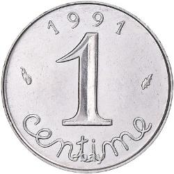 Coin, France, Spike, Centime, 1991, Paris, Very rare, UNC, Stainless steel