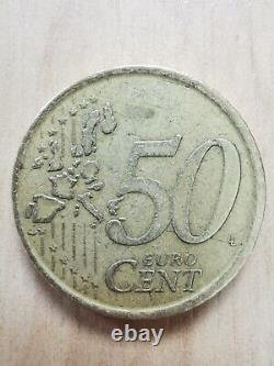 Coin Spain Juan Carlos 1 Cervantes 50 Cent Euro 1999 Very Rare