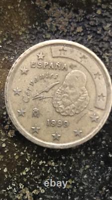 Coin Spain Juan Carlos I Cervantes 50 Cents Euro 1999 very rare