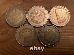 Coins Of 2 Euros Very Rare For Collection, 5 Coins Very Rare