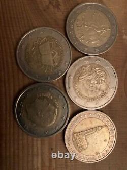 Coins Of 2 Euros Very Rare For Collection, 5 Coins Very Rare