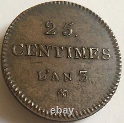 Convention Essay Of 25 Centimes An 3 (1795) Very Rare In State