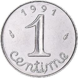 Currency, France, Spike, Centime, 1991, Paris, Very rare, Uncirculated, Stainless steel