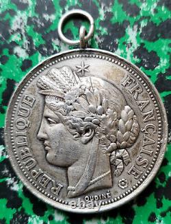Dept 51 Reims Very Rare Silver Medal Bicycle Club (general Neighborhood) 1892