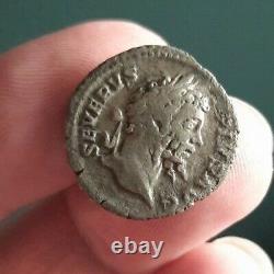 E10108 Very Rare Septimius Severus Denarius Vota Suscepta X Roman Silver Coin