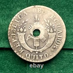 ECUADOR 2 Reales 1836 GL, silver VERY RARE