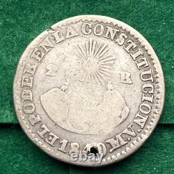 ECUADOR 2 Reales 1840 MV, silver VERY RARE
