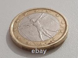 Error! 1 euro coin, 2009, Italy. Very rare. Unique. Coin with defect.