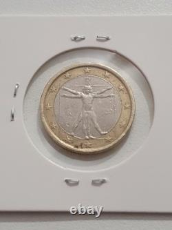Error! 1 euro coin, 2009, Italy. Very rare. Unique. Coin with defect.
