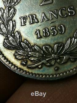 Exceptional! Louis Philippe 1 2 Francs 1839 B Rouen Rare