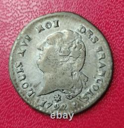 FRANCE, 15 sols franc coin 1792 / AN 4 Pau SILVER (very very rare)