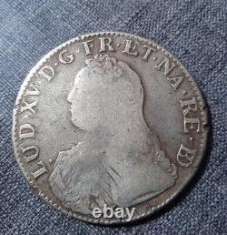 FRANCE Collection. Royal Coin, Louis XV. Very Rare Ecu 1730 Pau Silver