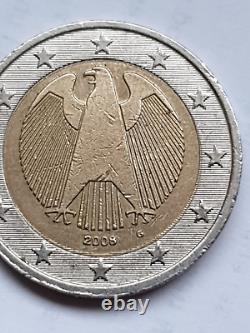 Faute Germany 2008 G Piece Of 2 Euros Very Rare Mistaked Federal Eagle